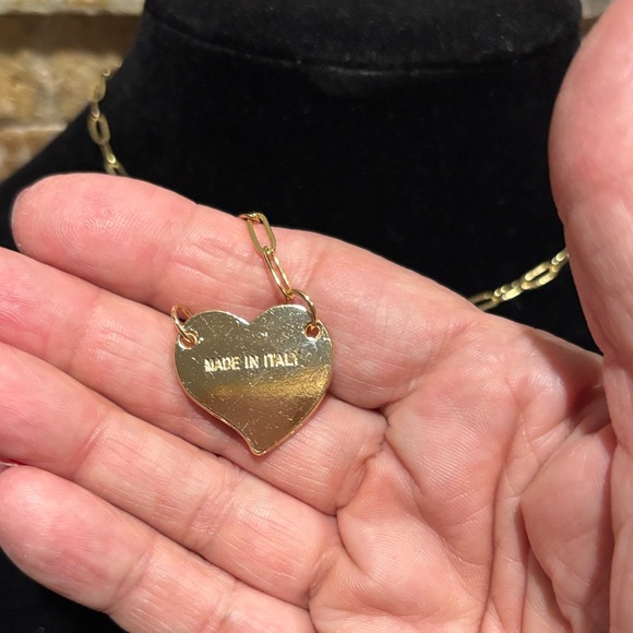 Gold Chain Necklace with Prada Heart Pendant - Picture 3 of 5